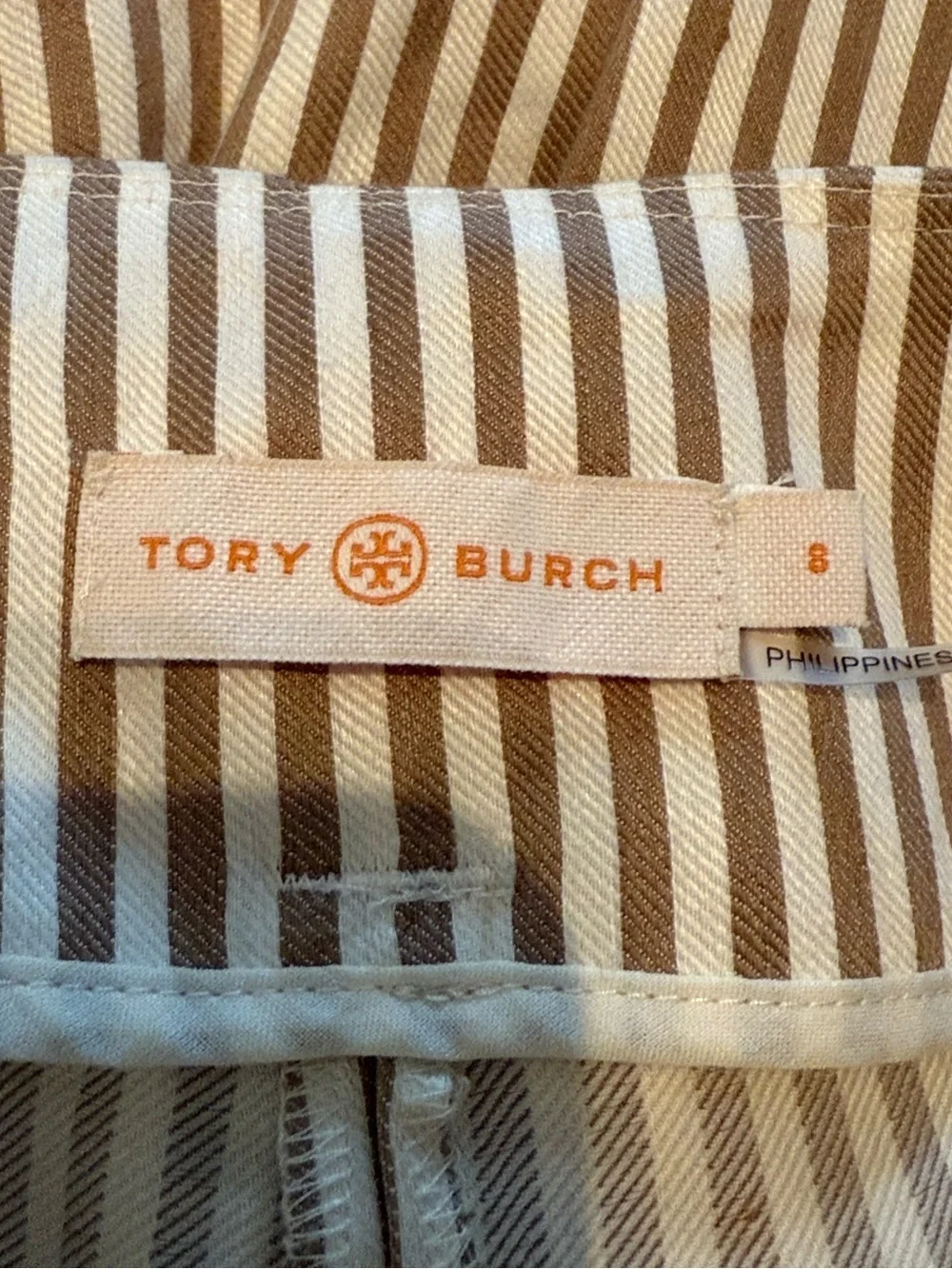 Tory Burch Gabriela Striped Gathered Tie Waist Linen Blend Pants 8
